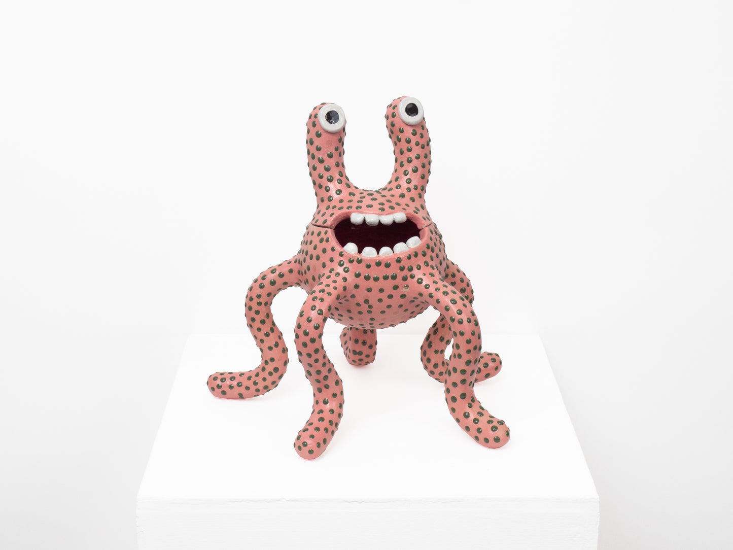 Odie - Pink with Green Dots