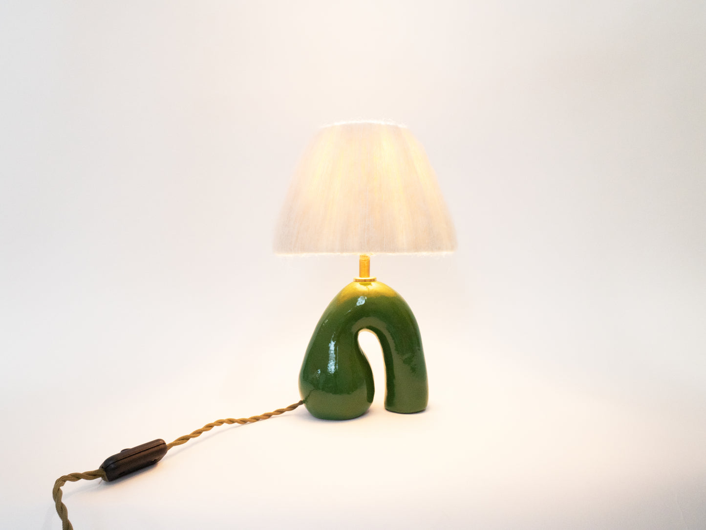 'Opposée' Table Lamp - Glossy Green