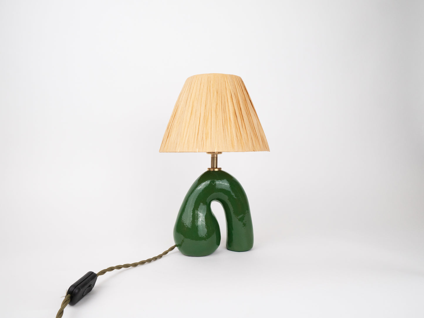 'Opposée' Table Lamp - Glossy Green