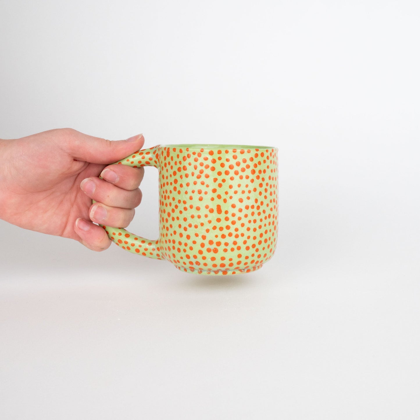 Mug - Spotty Green and Orange