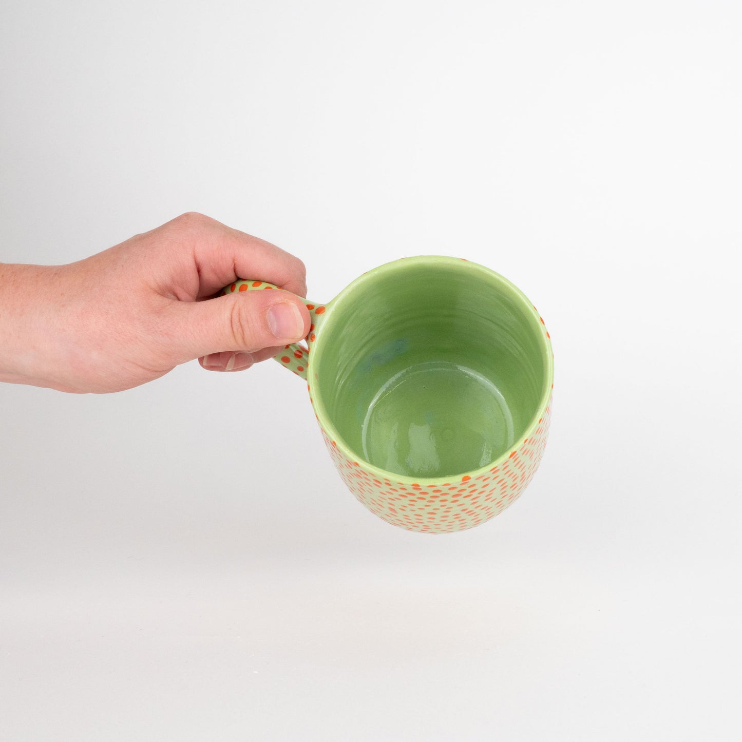 Mug - Spotty Green and Orange