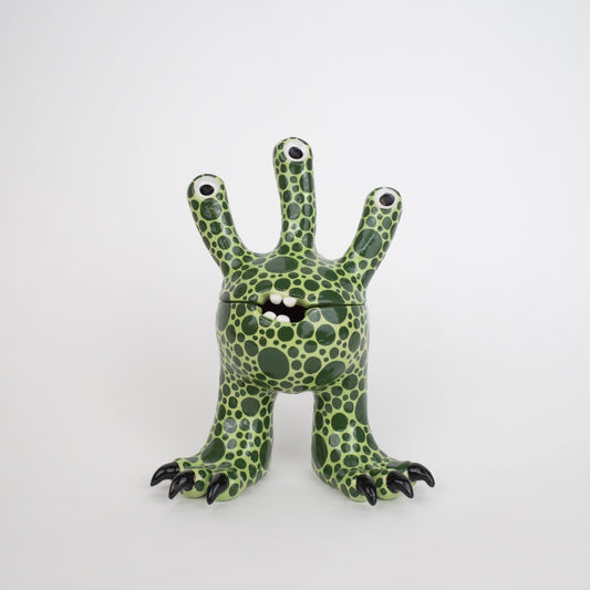 Billie Monster Pot - Green Spots