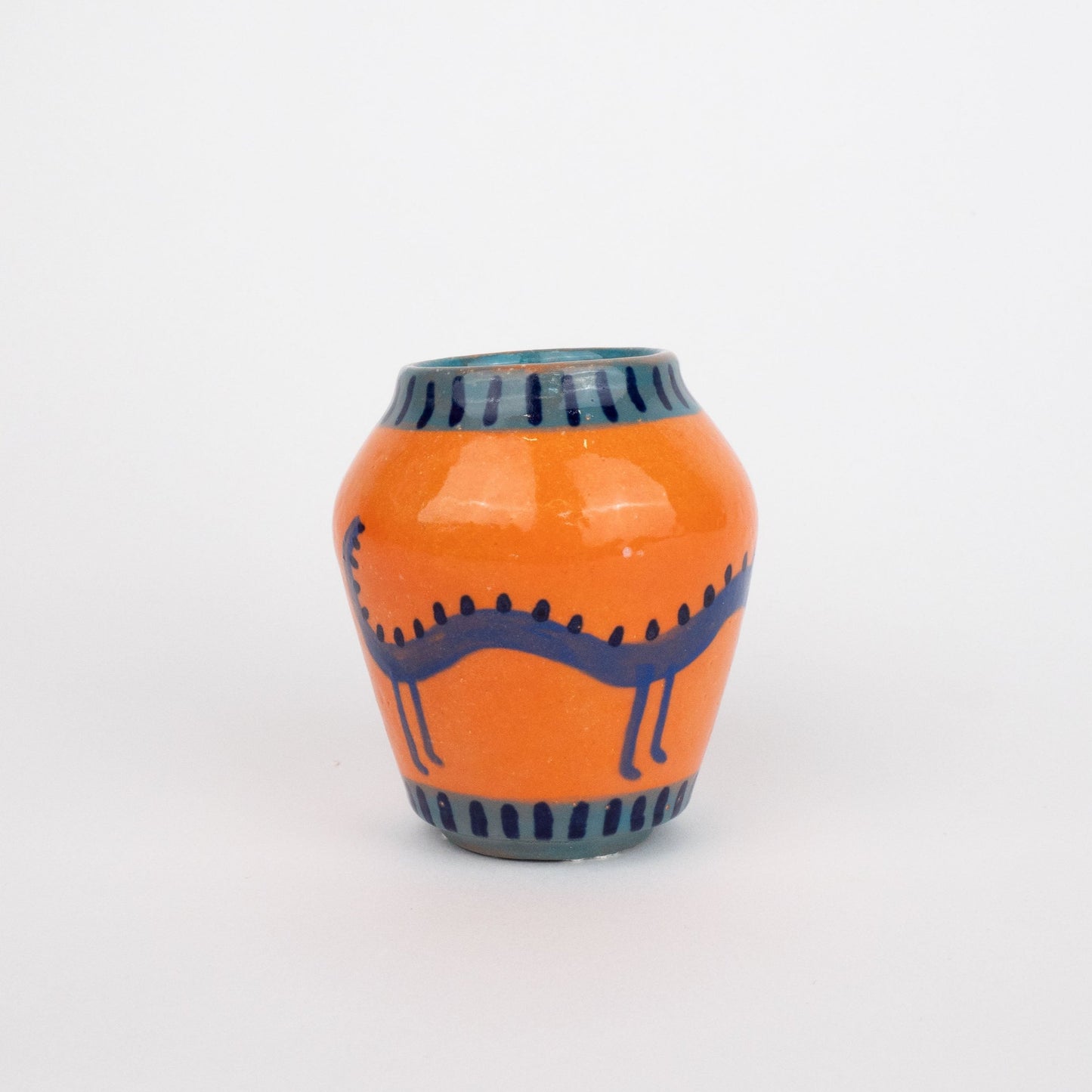 Tall Bud Vase - Orange and Blue Monster