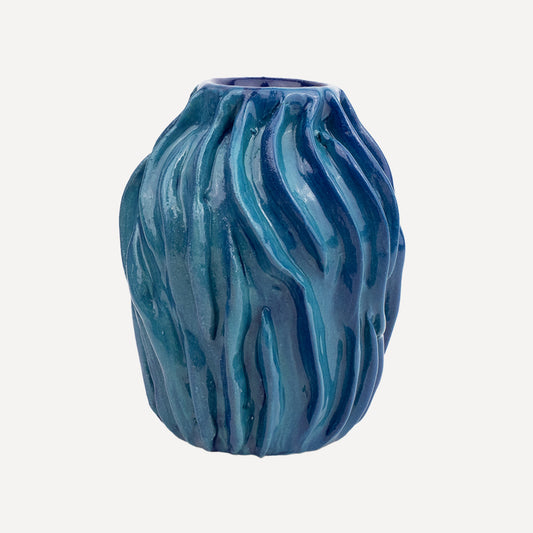 Textured Vase - Blue & Turquoise