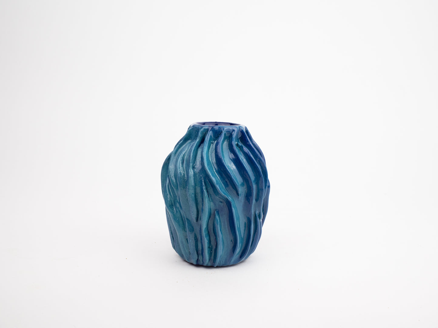 Textured Vase - Blue & Turquoise