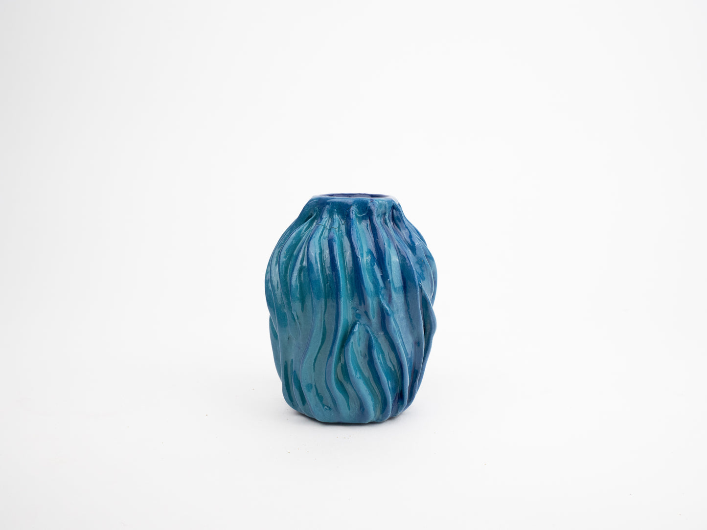 Textured Vase - Blue & Turquoise