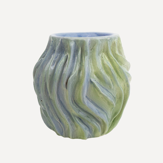 Textured Vase - Green & Purple