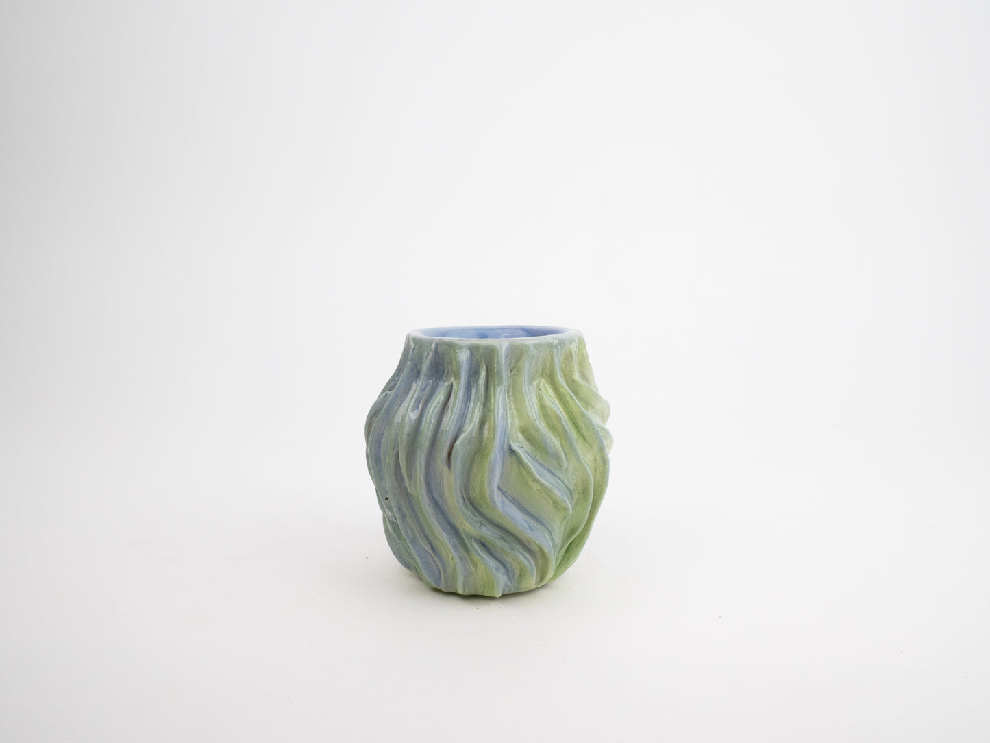 Textured Vase - Green & Purple