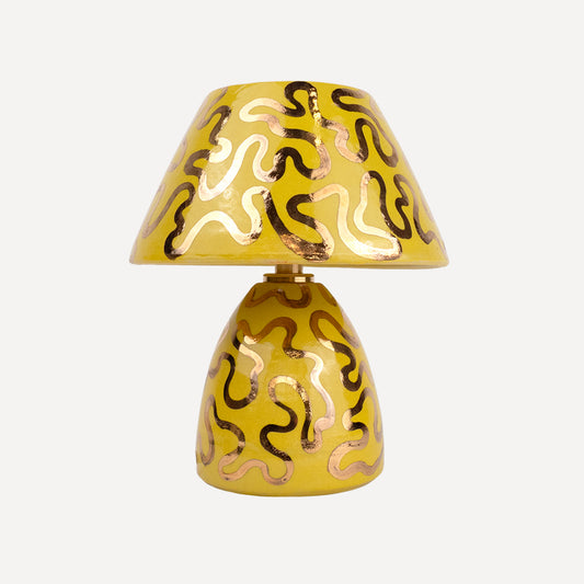 'Wiggle' Table Lamp - Yellow & Gold