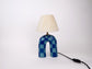 'You' Table Lamp - Blue Checkerboard