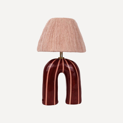 'You' Table Lamp - Maroon & Pink Stripes