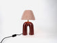 'You' Table Lamp - Maroon & Pink Stripes