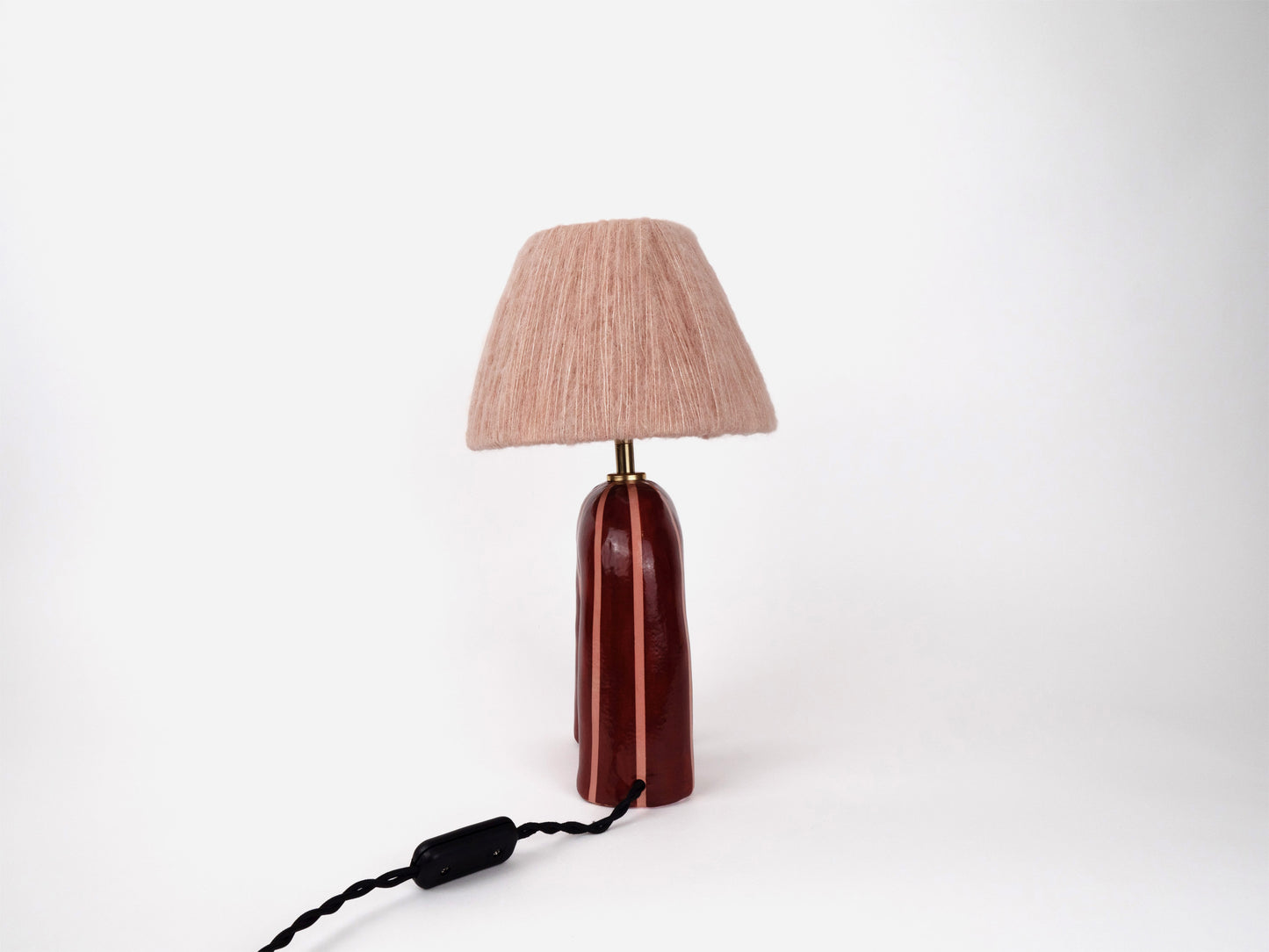 'You' Table Lamp - Maroon & Pink Stripes