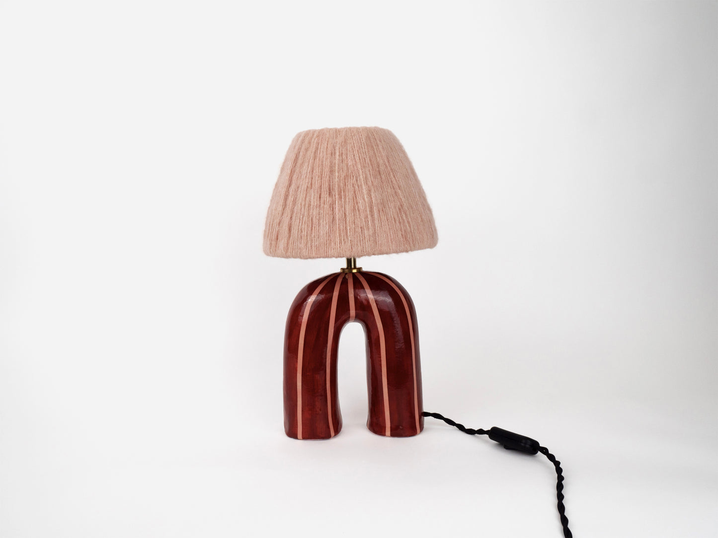 'You' Table Lamp - Maroon & Pink Stripes