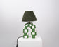 'You' Table Lamp - Forest Green Checkerboard