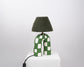 'You' Table Lamp - Forest Green Checkerboard