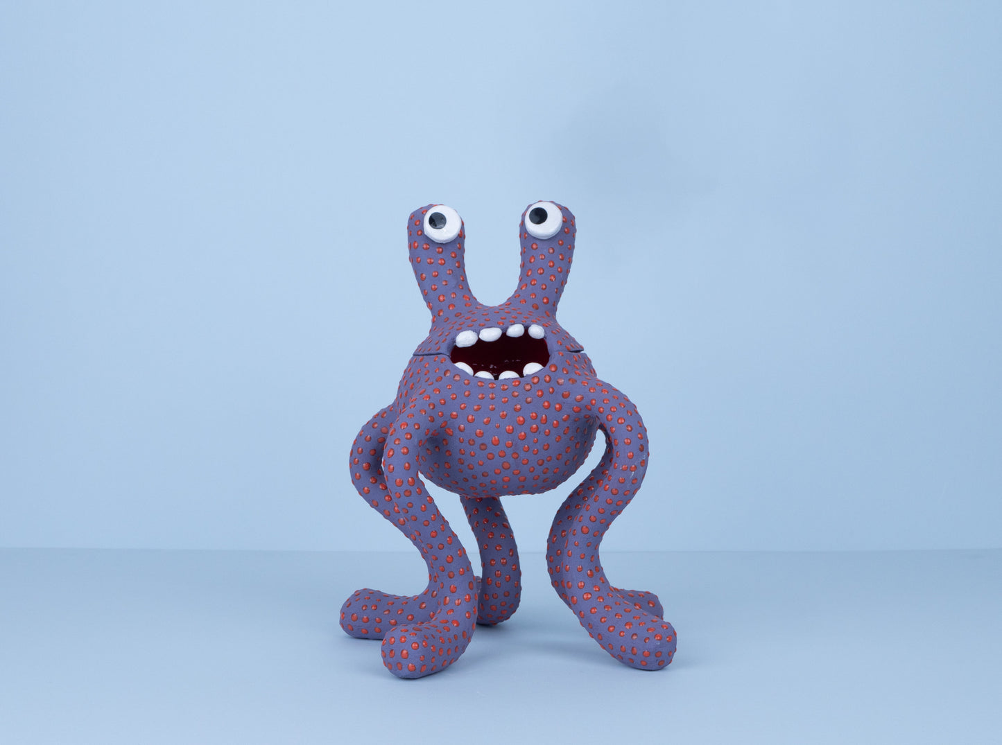Odie Monster Pot- Purple and Red Spots