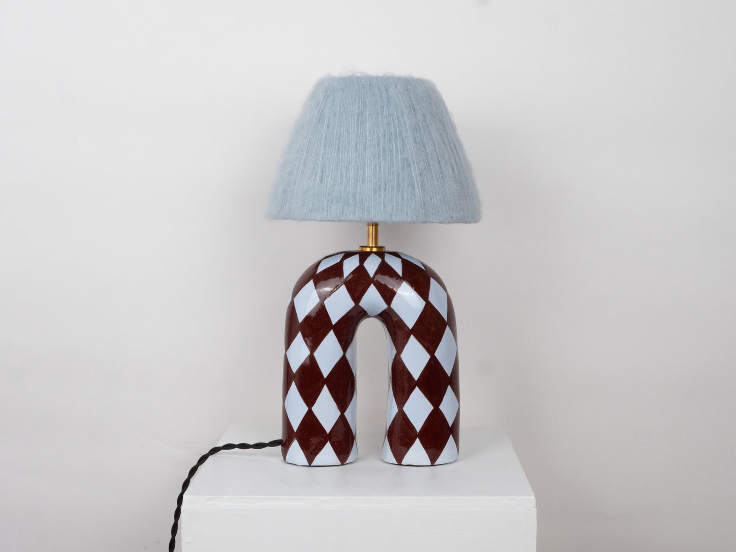'You' Table Lamp - Brown and Blue