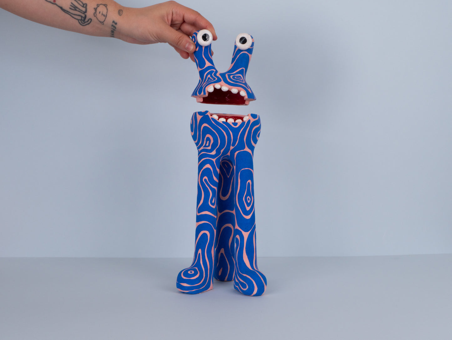 Remy Monster Pot- Matte Pink and Blue
