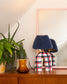 'You' Table Lamp - Blue Gingham