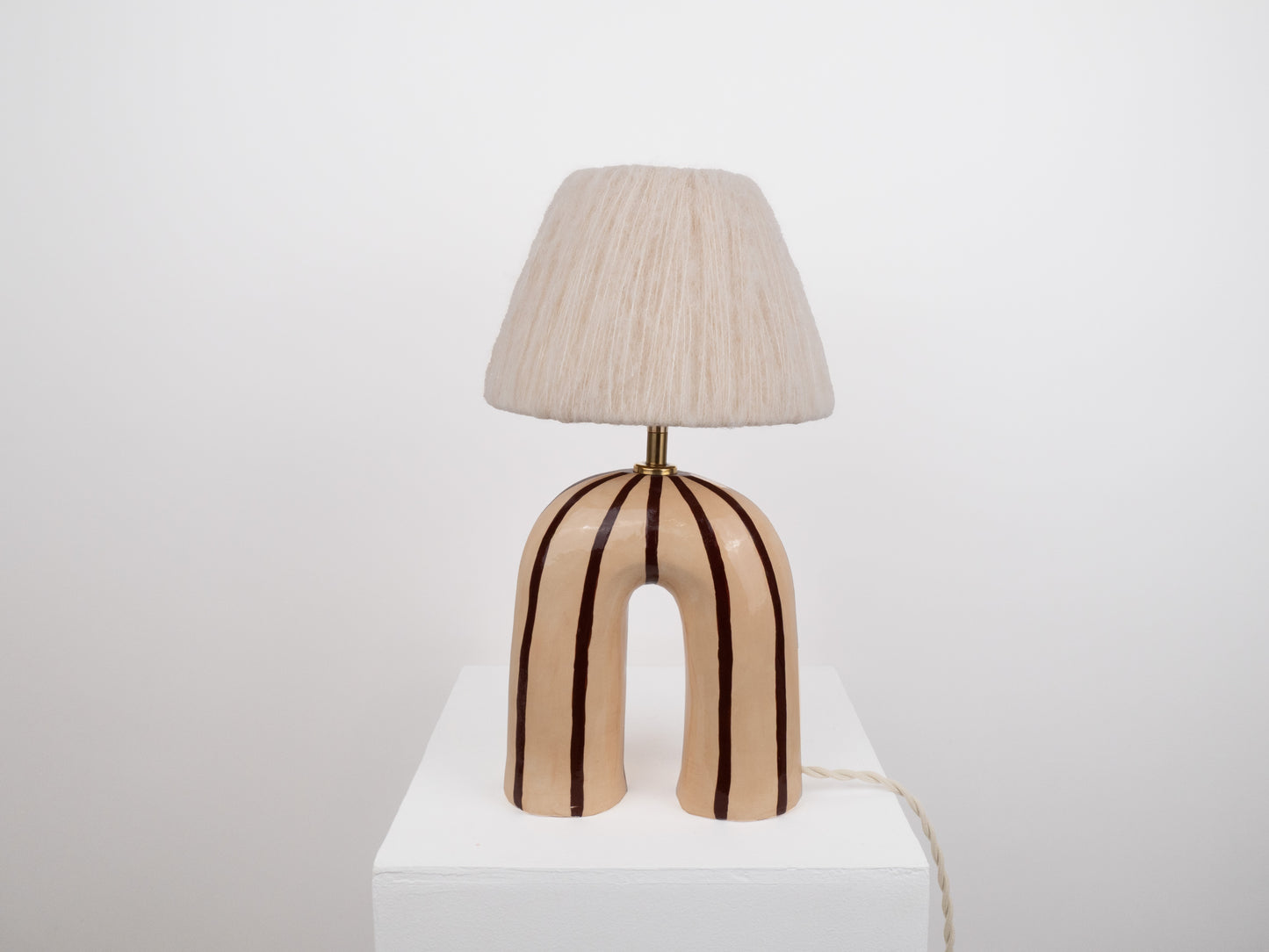 'You' Table Lamp - Brown Stripes