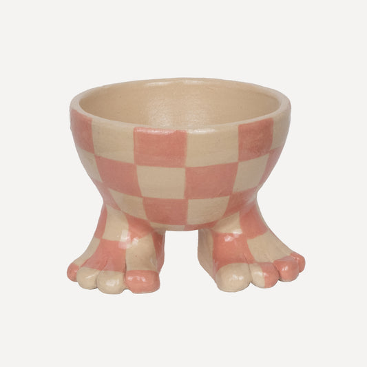 Tootsie Bowl - Pink and Cream Check