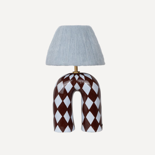 'You' Table Lamp - Brown and Blue