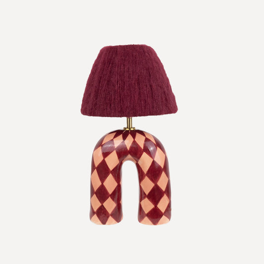'You' Table Lamp - Maroon Diamonds