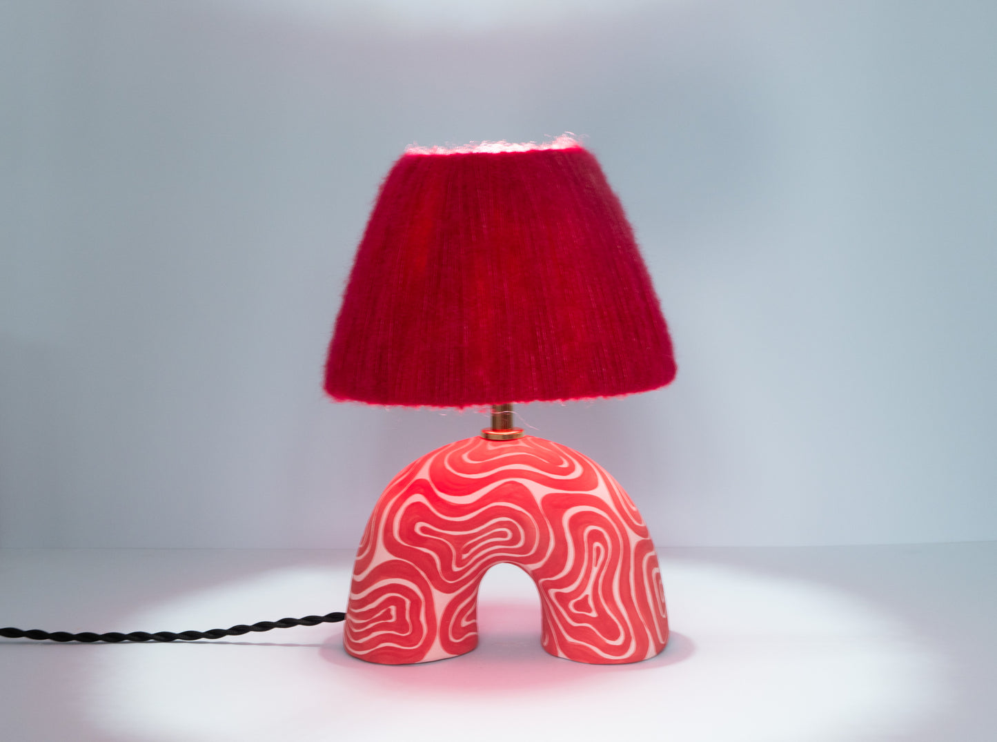'Me' Table Lamp - Pink and Red Swirl