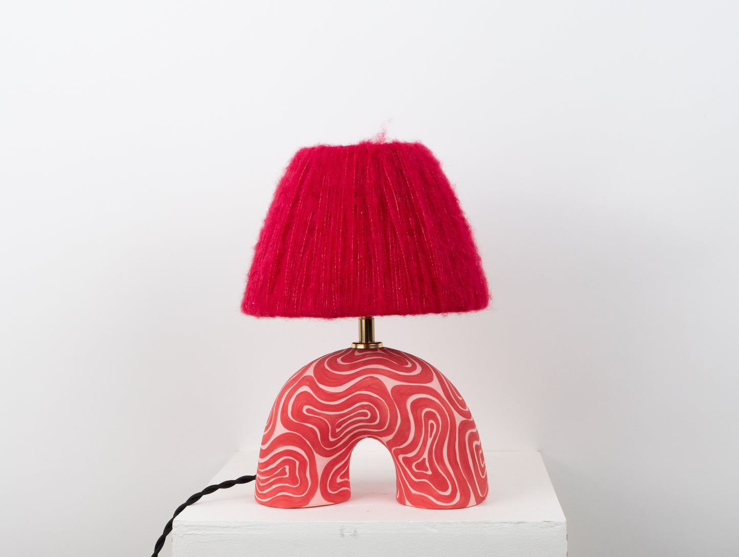 'Me' Table Lamp - Pink and Red Swirl