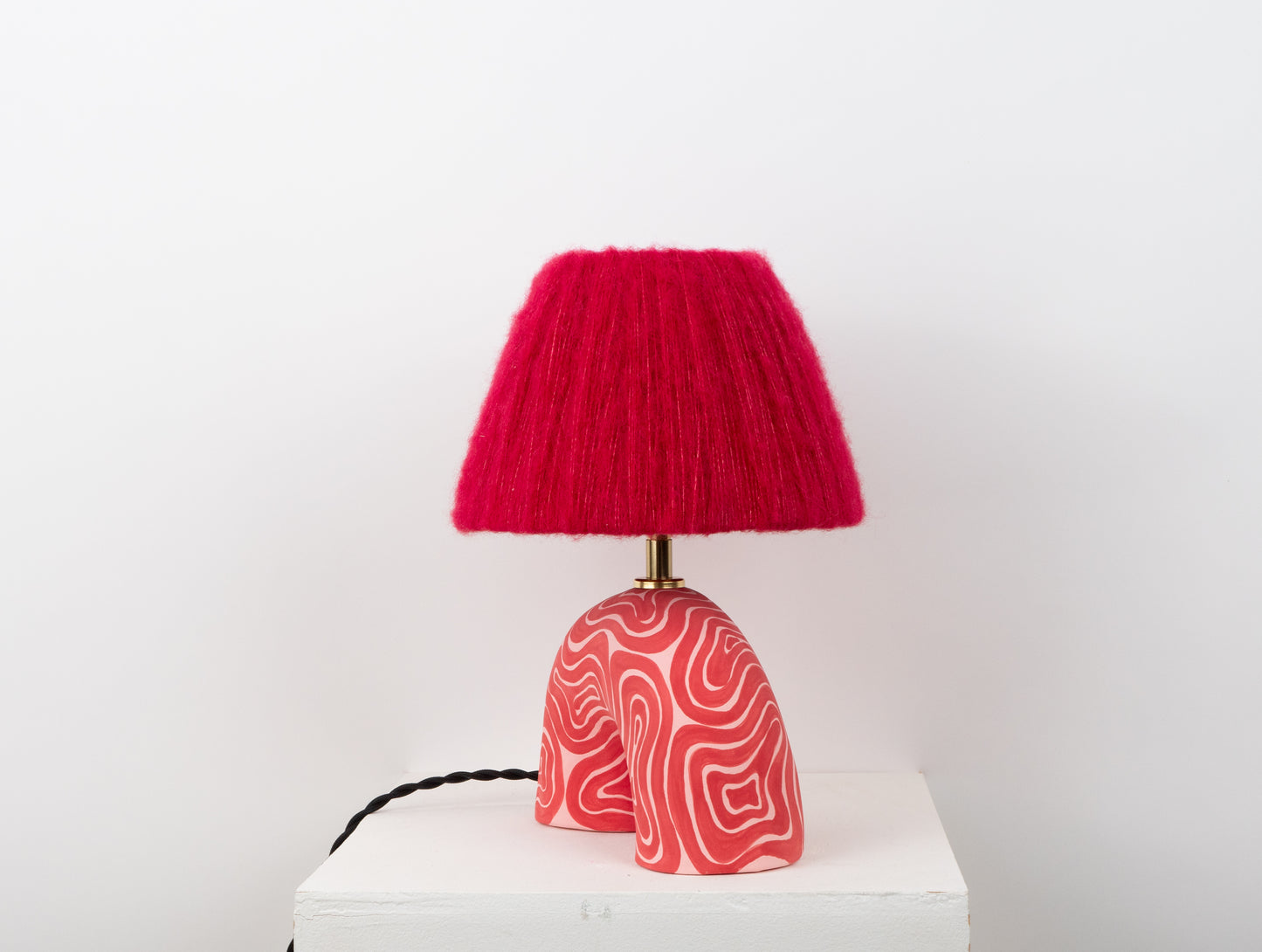 'Me' Table Lamp - Pink and Red Swirl