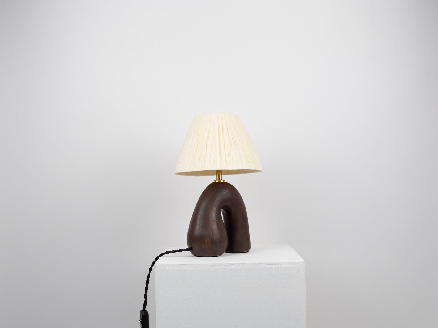 'Opposée' Table Lamp - Satin Dark Brown/ Black