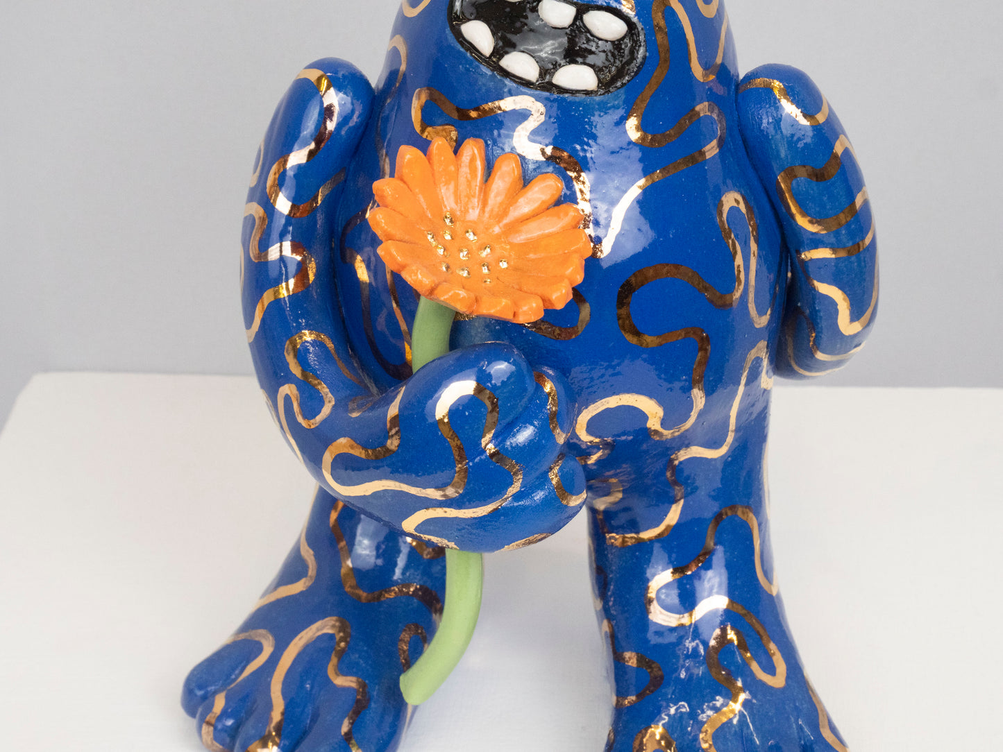 Fiona with a Flower- Blue & Gold